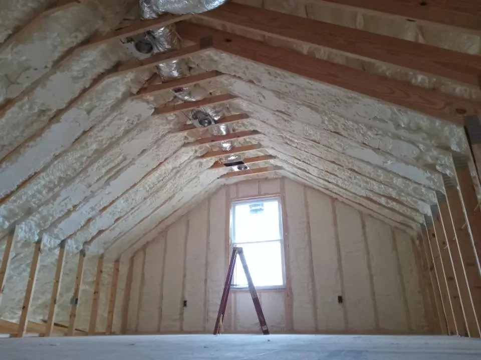 Spray foam roofing application for Crawl Space Insulation project in Northfield